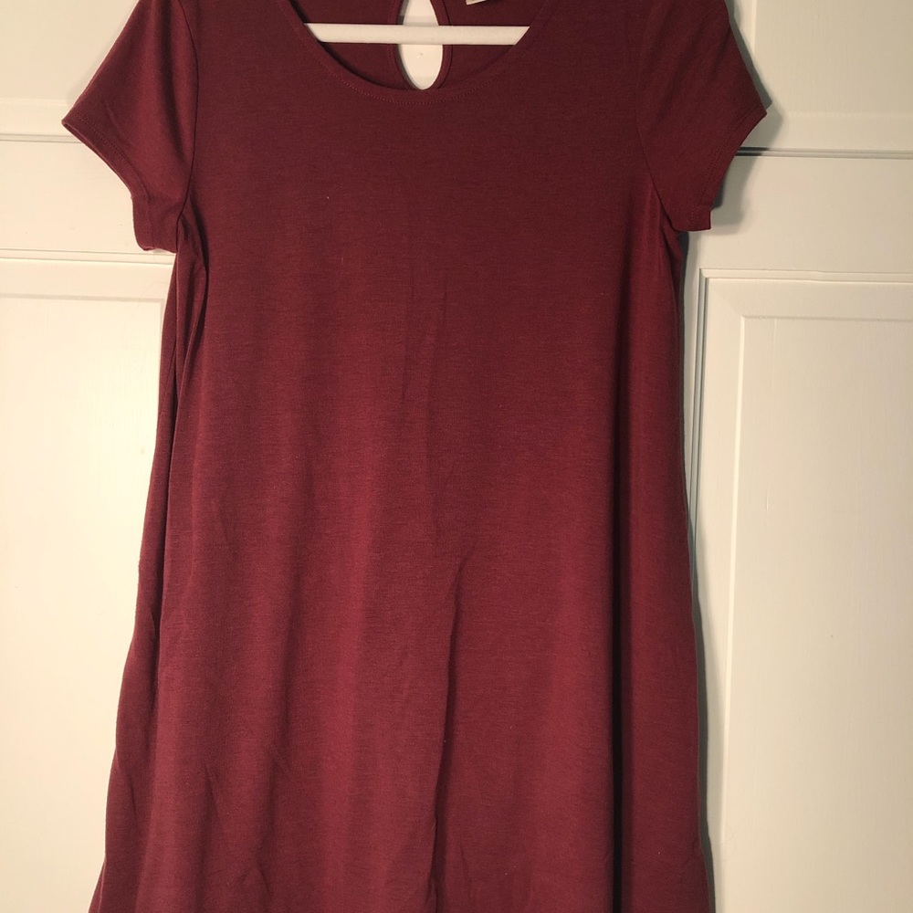Maroon t-shirt dress